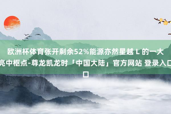欧洲杯体育张开剩余52%能源亦然星越 L 的一大亮中枢点-尊龙凯龙时「中国大陆」官方网站 登录入口